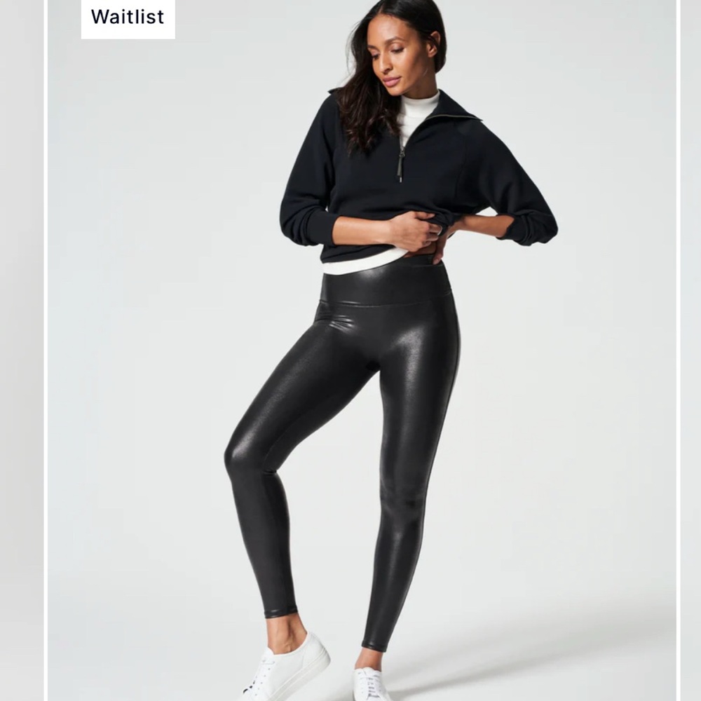 SPANX Faux Leather Leggings Petite